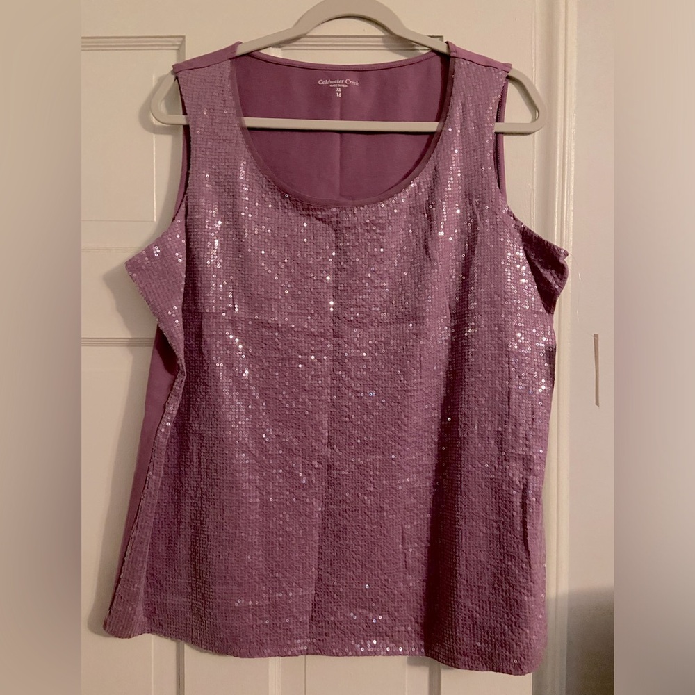 Purple sequin Coldwater Creek tank top
